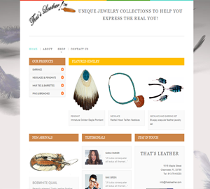 Leather Jewelry retail website custom build by DocUmeant Designs